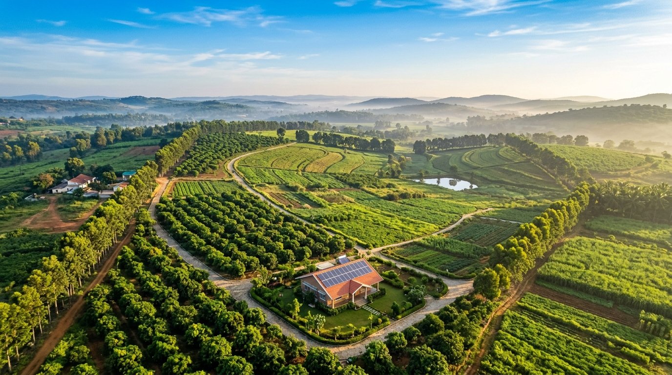 Dhara Farms Kanakapura Drone Sanctuary View
